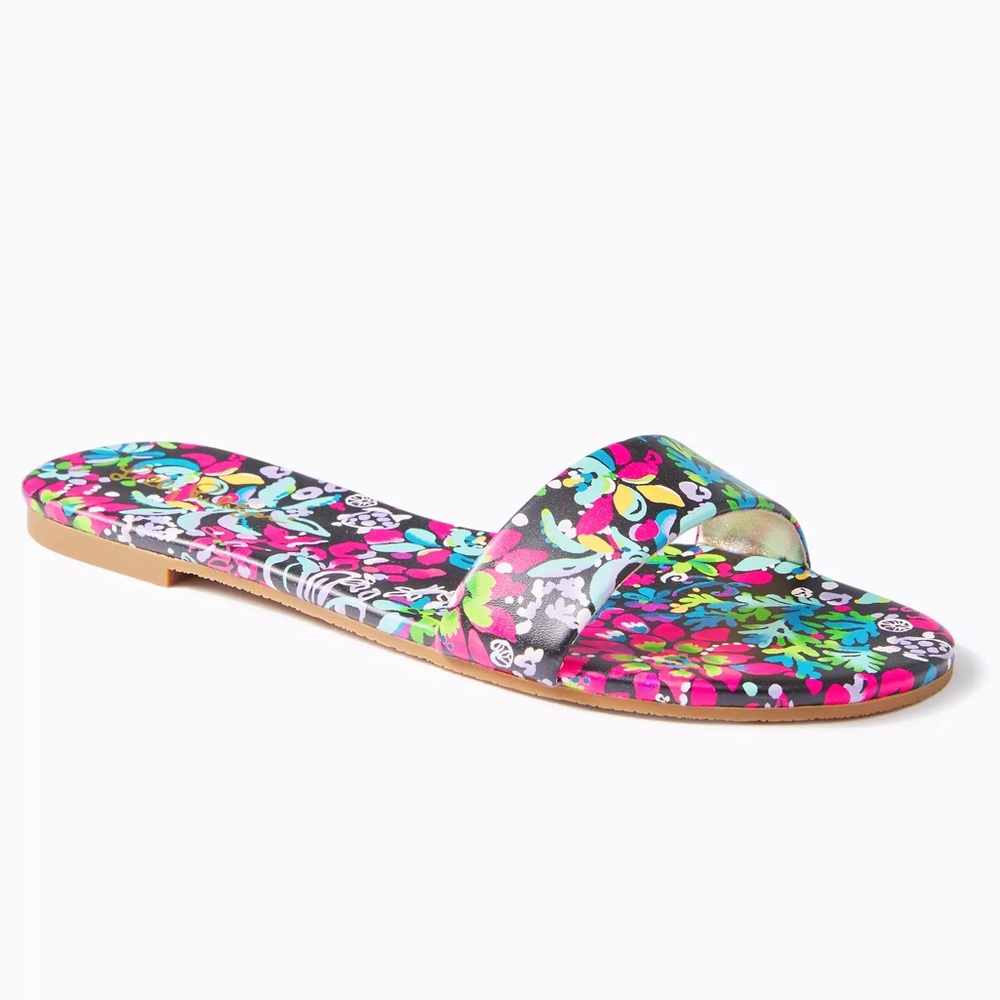 {Lilly Pulitzer} Emery Slide Sandal in Multi Feeling Fintastic Women’s 9 - NWT - Picture 4 of 10